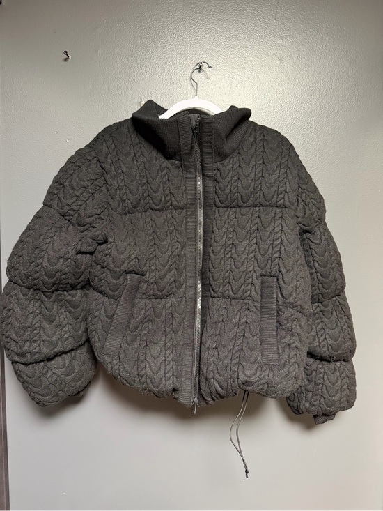 all in motion Jackets & Blazers - NWOT All In Motion Charcoal Gray Cable Knit Puffer Jacket Size XL Quilted